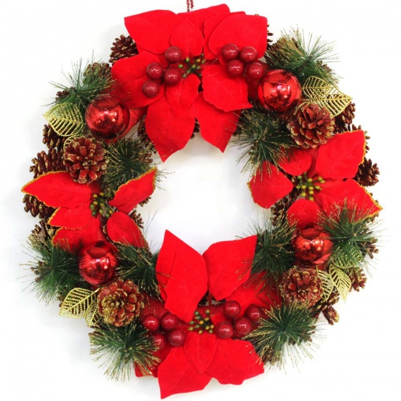 appealing-garland-and-red-christmas-ornaments-become-christmas-wreaths-decorations-915x915 79 Amazing Christmas Tree Decorations