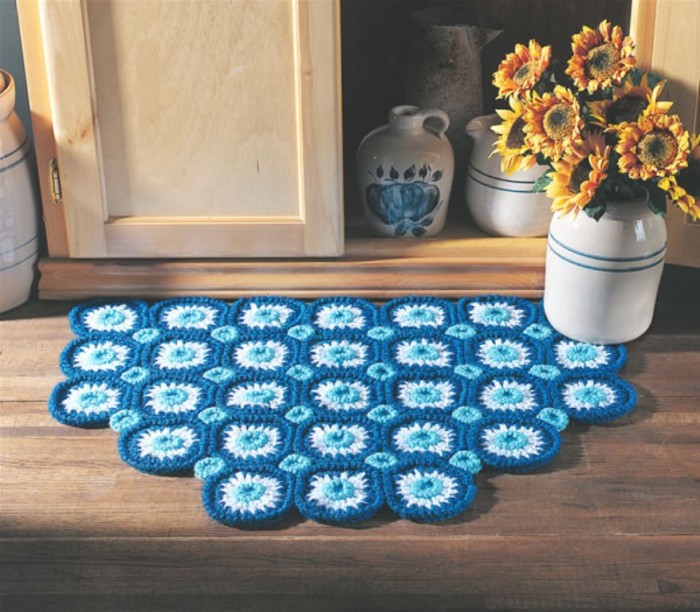 bachelors_button_rug_lg Stunning Crochet Patterns To Decorate Your Home & Make Accessories