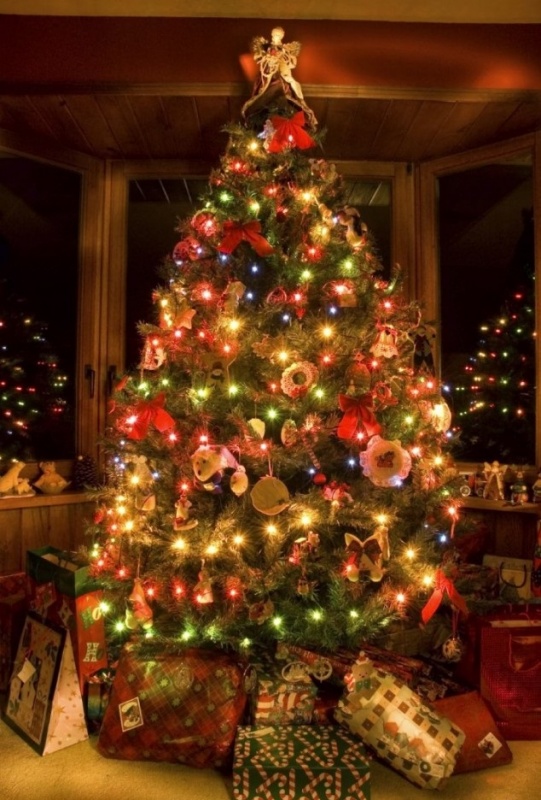 colorful-pre-lit-christmas-tree-decoration-with-bows-idea-720x1082-634x952 79 Amazing Christmas Tree Decorations