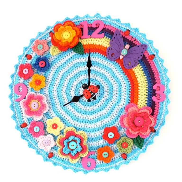 crochet_clock_free-_crochet_patterns Stunning Crochet Patterns To Decorate Your Home & Make Accessories