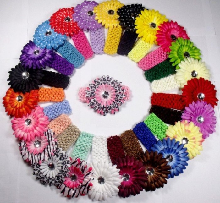 hot-selling-160pcs-Crochet-Headbands-hat-60pcs-font-b-Gerbera-b-font-font-b-Daisy-b