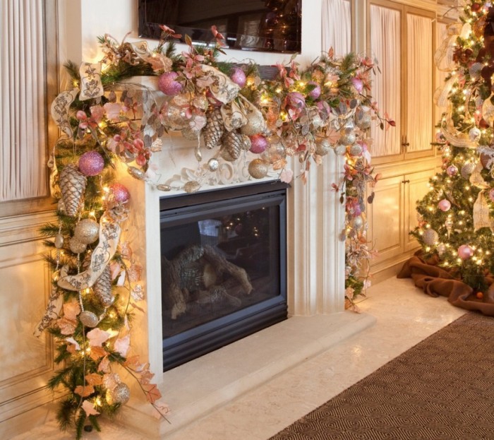 romantic-christmas-mantel-decorations