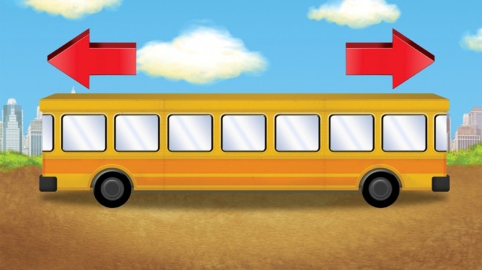 What is the direction to which the bus is headed?