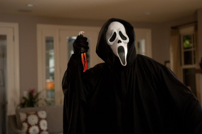 The Ghostface mask in the famous movie "Scream" which was first released in 1996 