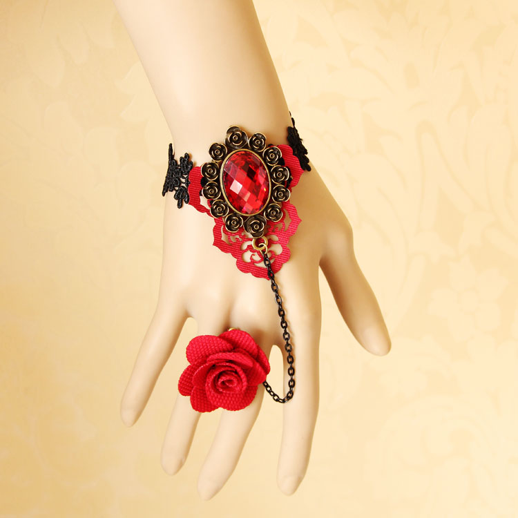 65 Hottest Hand Back Jewelry Pieces 26 vintage-bracelet-Red-bridal-accessories-vintage-wrist-length-accessories-bracelet-with-ring-one-piece-chain-female