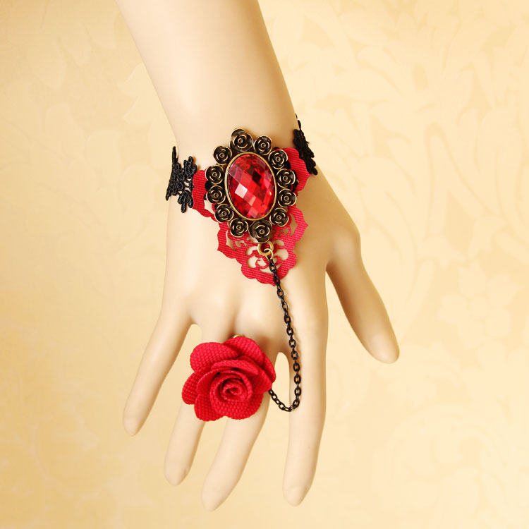 vintage-bracelet-Red-bridal-accessories-vintage-wrist-length-accessories-bracelet-with-ring-one-piece-chain-female 65 Hottest Hand Back Jewelry Pieces for 2020