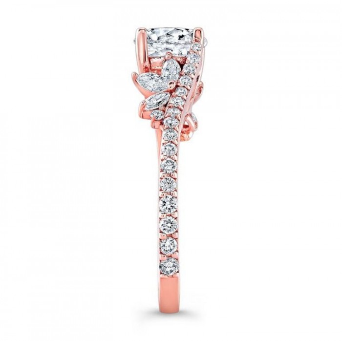 1-barkevs-rose-gold-flower-diamond-engagement-rings-1105-main Top 70 Dazzling & Breathtaking Rose Gold Engagement Rings