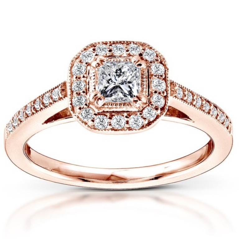 1-carat-princess-halo-diamond-engagement-ring-in-14k-rose-gold Top 70 Dazzling & Breathtaking Rose Gold Engagement Rings