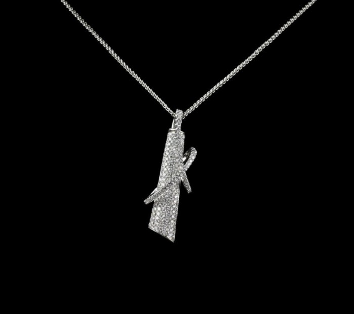 50 Unique Diamond Necklaces & Pendants 12 18k_White_Gold_Unusual_Pave_Diamond_Pendant_Necklace