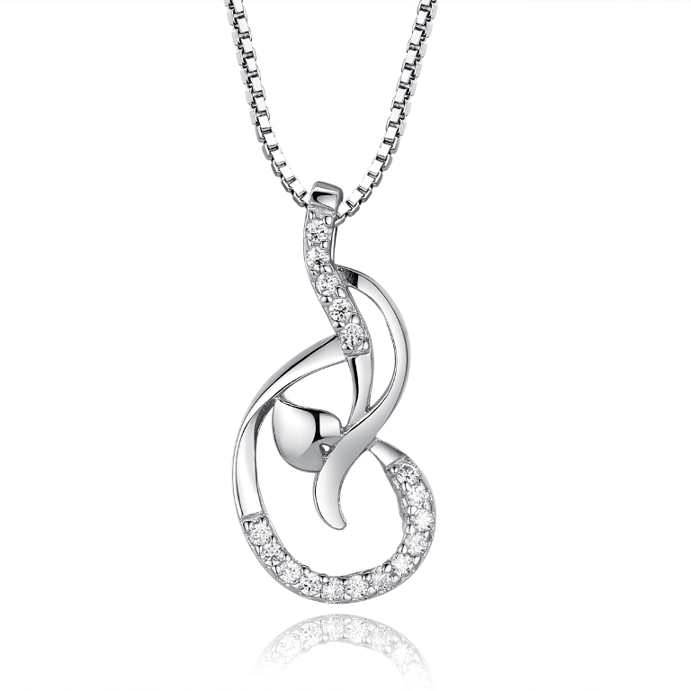 925-Sterling-Silver-Paved-Diamond-Dance-Notes-Circled-Love-Heart-Pendant-Necklace-18inch-Silver-Singapore-Chain-with-Spring-Ring-Clasp-Closure-1_original 50 Unique Diamond Necklaces & Pendants