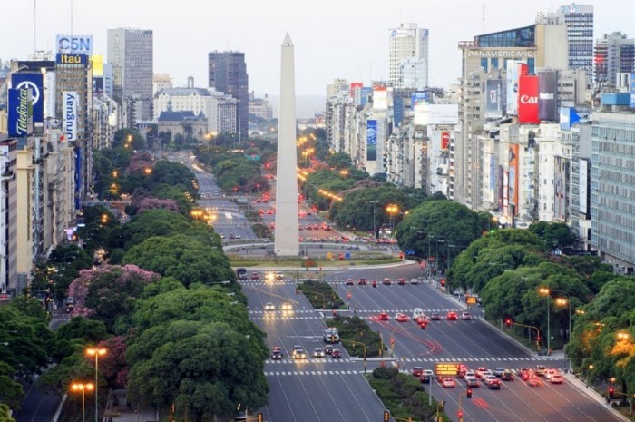 Avenida 9 de Julio It is located in Buenos Aires, Argentina. It is considered to be one of the widest avenues in the world as it goes in two directions with eight traffic lanes for each one.