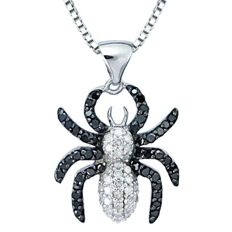 50 Unique Diamond Necklaces & Pendants 26 Black-White-Diamond-Spider-Pendant-Necklace