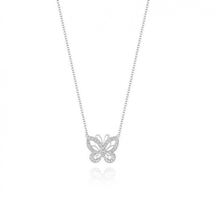 50 Unique Diamond Necklaces & Pendants 42 Butterfly-Diamond-Silver-Pendant-N0086SL