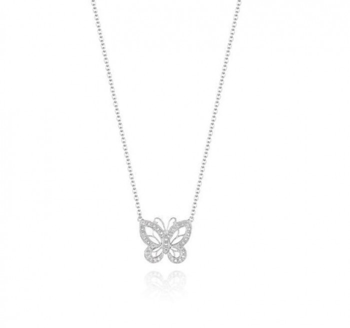 Butterfly-Diamond-Silver-Pendant-N0086SL 50 Unique Diamond Necklaces & Pendants