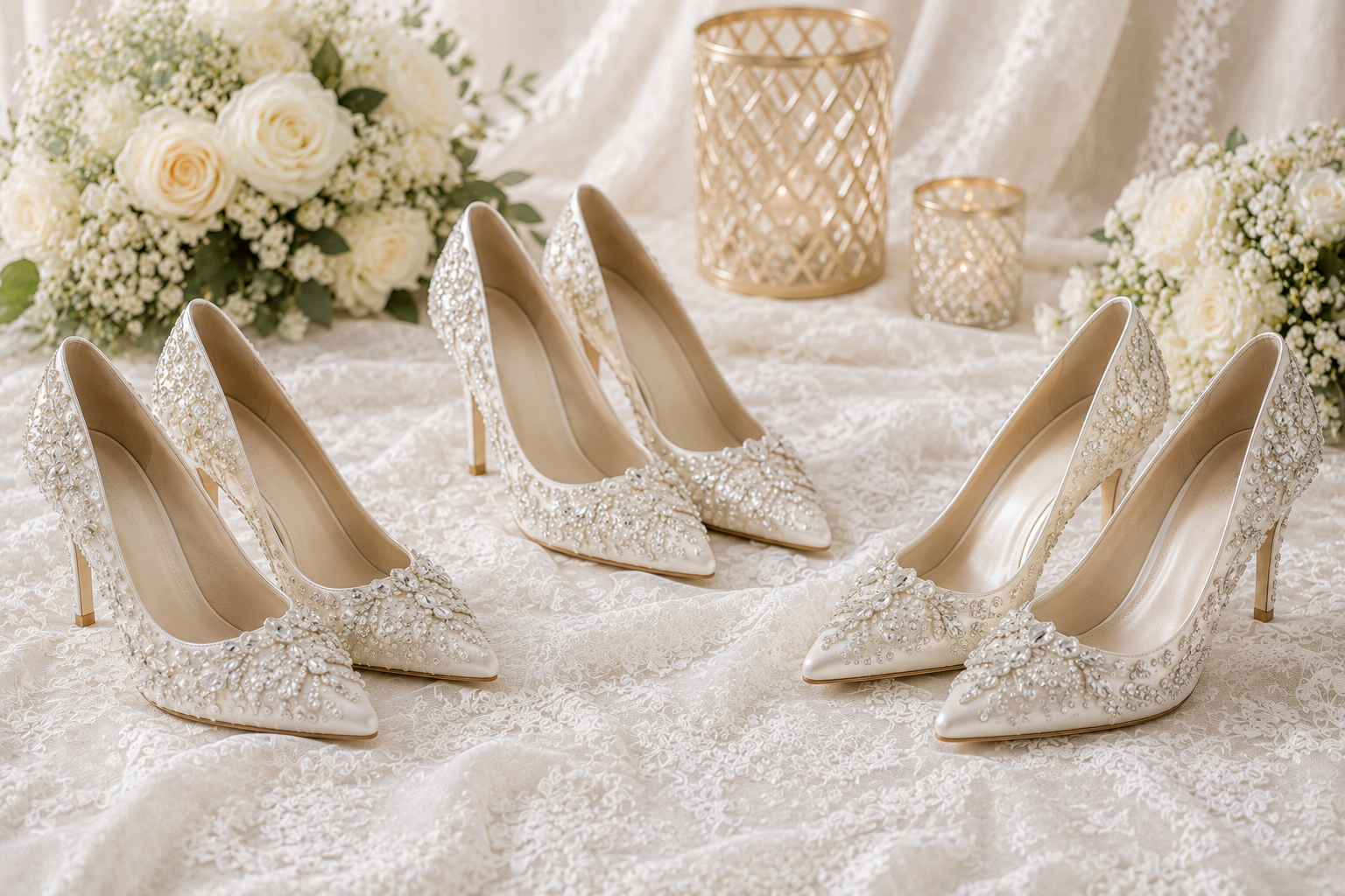 A Breathtaking Collection of White Bridal Shoes for Your Wedding Day 8 Crystal Embellished Bridal Pumps A Breathtaking Collection of White Bridal Shoes for Your Wedding Day - 8 bridal shoes