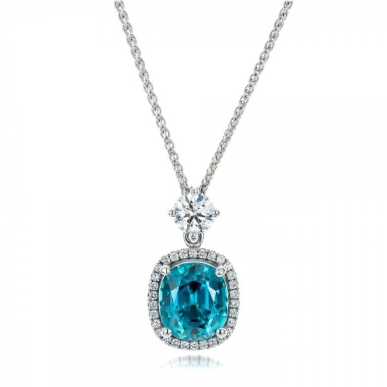 50 Unique Diamond Necklaces & Pendants 47 Custom-Blue-Zircon-and-Diamond-Pendant-front-101181