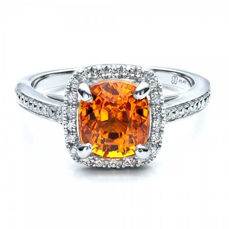 Custom-Diamond-and-Orange-Sapphire-Engagement-Ring-flat-14521 40 Elegant Orange Sapphire Rings for Different Occasions