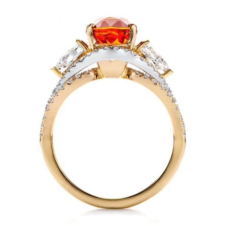 Custom-Orange-Sapphire-Engagement-Ring-front-100117 40 Elegant Orange Sapphire Rings for Different Occasions