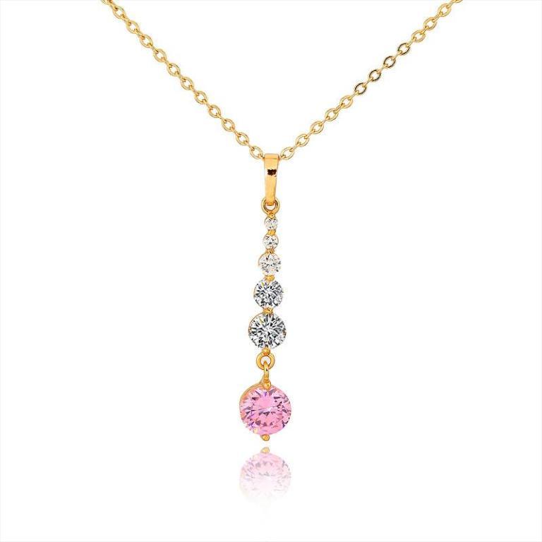 D0371+Fashion+Womens+Jewelry+Gold+Plated+Crystal+Zircon+Diamond+Necklace+Pendants 50 Unique Diamond Necklaces & Pendants