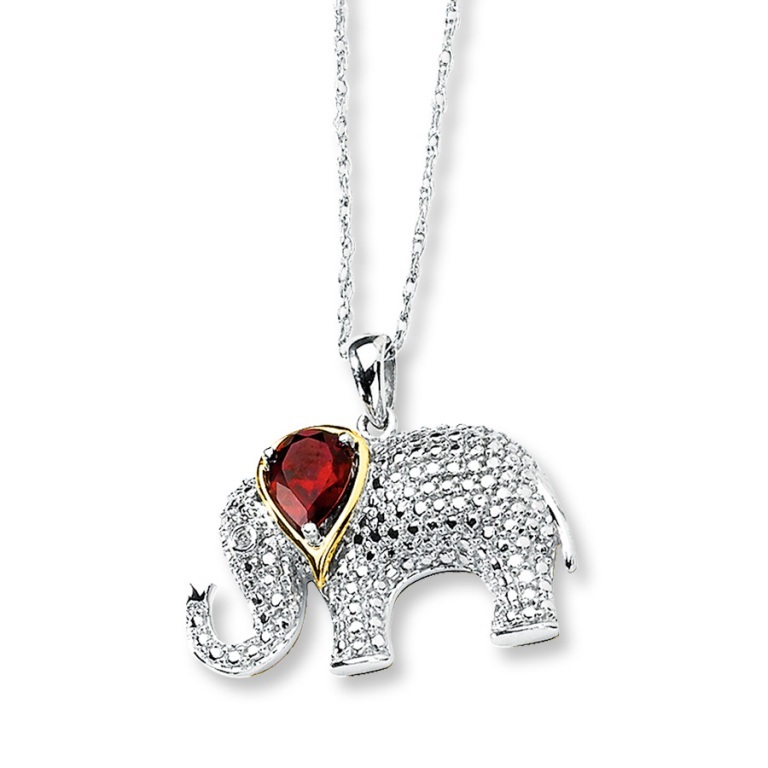 Elephant-Diamond-Pendant-Whit-Red-stone 50 Unique Diamond Necklaces & Pendants