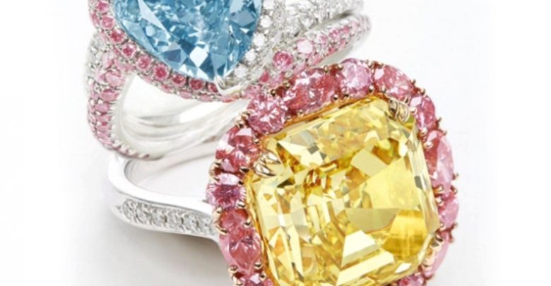 Fancy Blue Pink Yellow Diamond Rings Sothebys Hong Kong April 2013 60 Magnificent & Breathtaking Colored Stone Engagement Rings - colored engagement ring 1