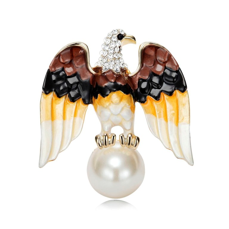 Gold-Rhinestone-Pearl-Eagle-Pin-Brooch-Multicolor__89115_zoom 50 Wonderful & Fascinating Pearl Brooches