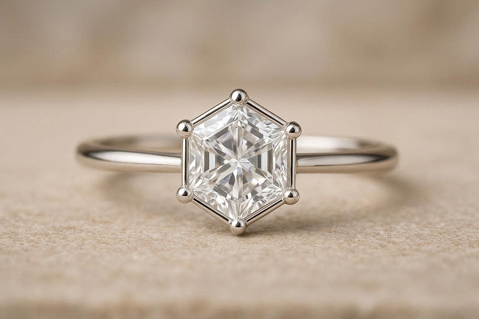 20 Unique and Unusual Wedding Rings 8 Hexagon Cut Diamond Wedding Ring 20 Unique and Unusual Wedding Rings - 8 unusual wedding rings