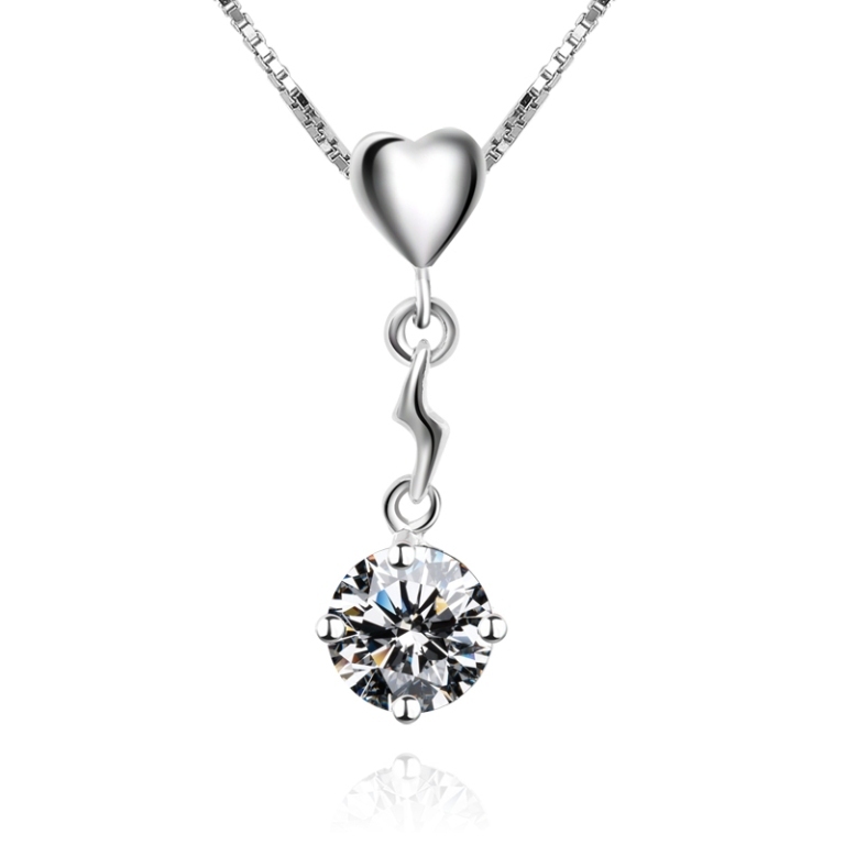 High-simulation-diamond-pendant-necklace-clavicle-chain-birthday-gift-925-silver-love-pendant-necklace-gift-girlfriend 50 Unique Diamond Necklaces & Pendants