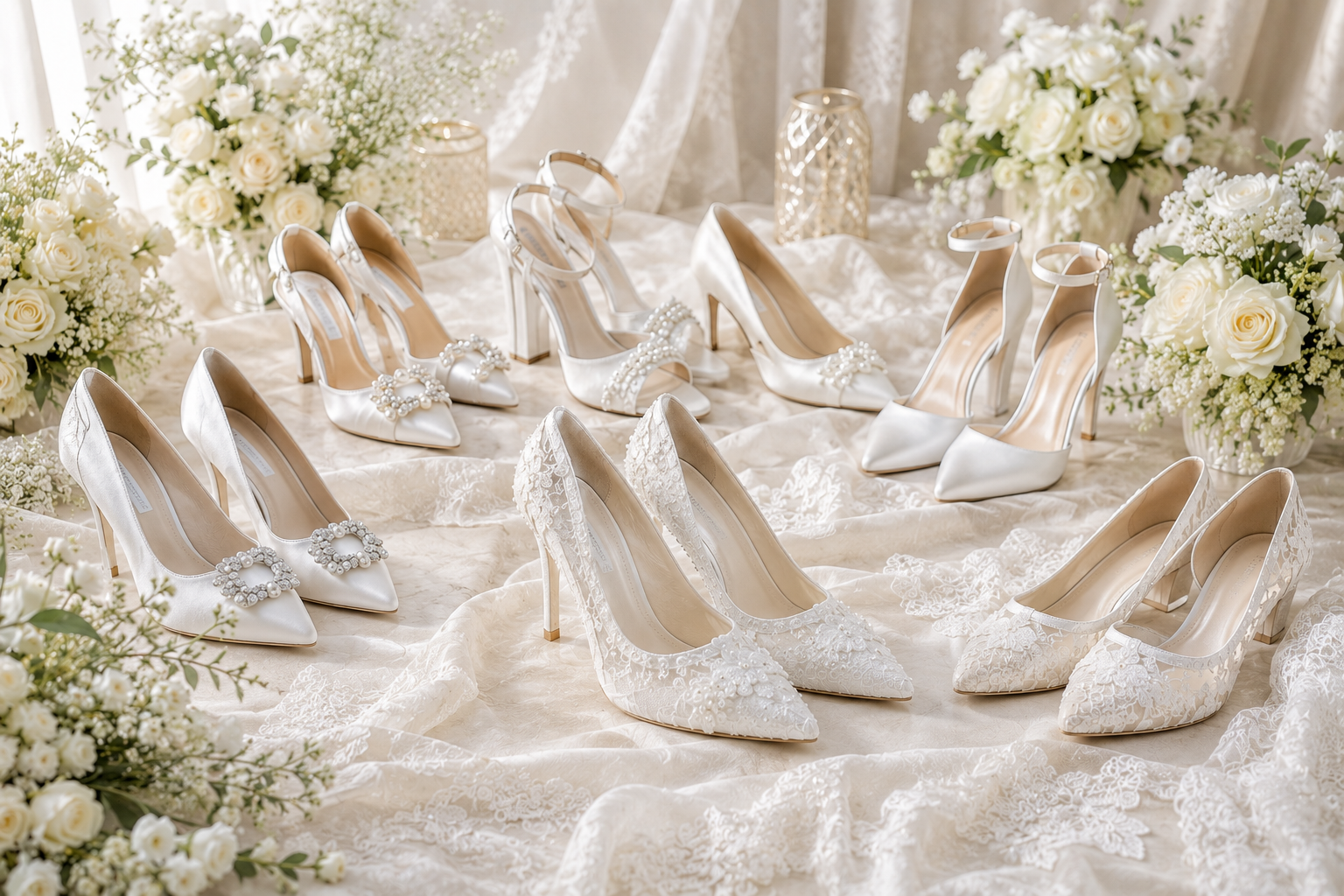 A Breathtaking Collection of White Bridal Shoes for Your Wedding Day 4 How We Selected the Most Beautiful White Bridal Shoes A Breathtaking Collection of White Bridal Shoes for Your Wedding Day - 4 bridal shoes