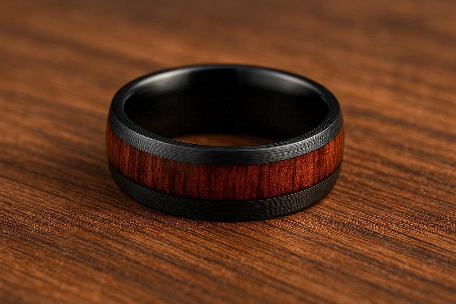 Top 19 Gorgeous Hawaiian Wedding Rings and Bands 7 Koa Wood Inlay Wedding Ring Top 19 Gorgeous Hawaiian Wedding Rings and Bands - 7 Hawaiian wedding rings and bands