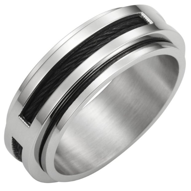 Mechanic-Style-Stainless-Steel-Mens-Cable-Ring-Band-8mm-2