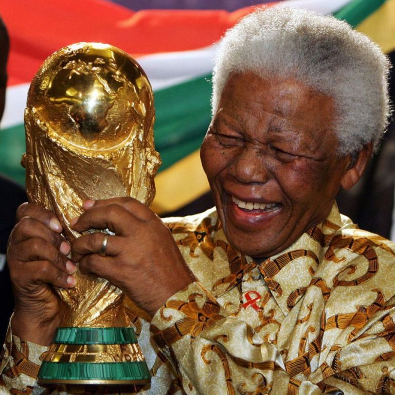 Nelson Mandela with FIFA World Cup