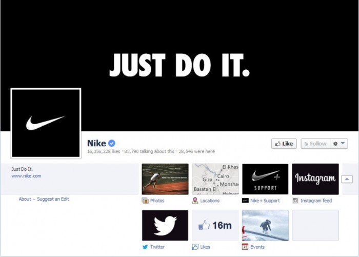 8. Nike The number of fans on Nike’s Facebook page is 16.356.228.