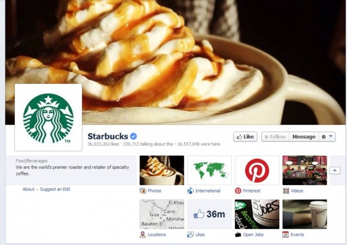 3. Starbucks It is known for roasting the highest quality Arabica coffee in the world. It encourages its fans to post pictures of their coffee which makes fans feel that it is their page. The number of fans on Starbucks’s Facebook page is 36.033.262.