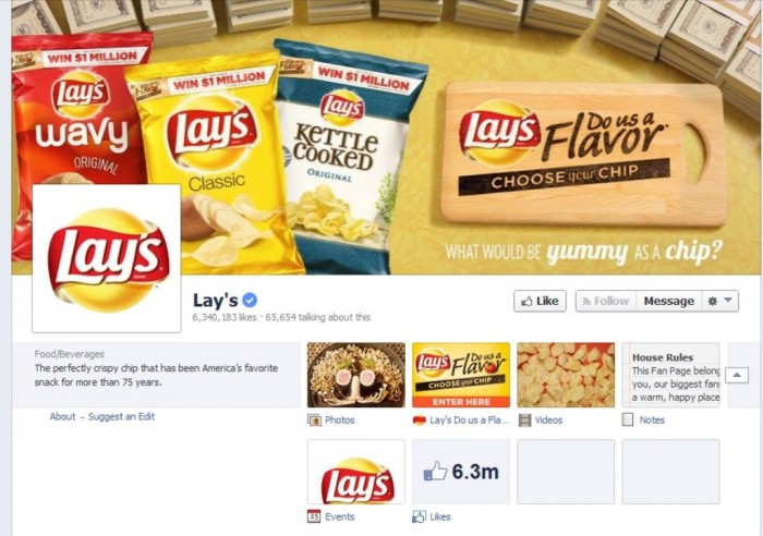 12. Lay’s There are 6.340.183 fans on Lay’s page on Facebook.