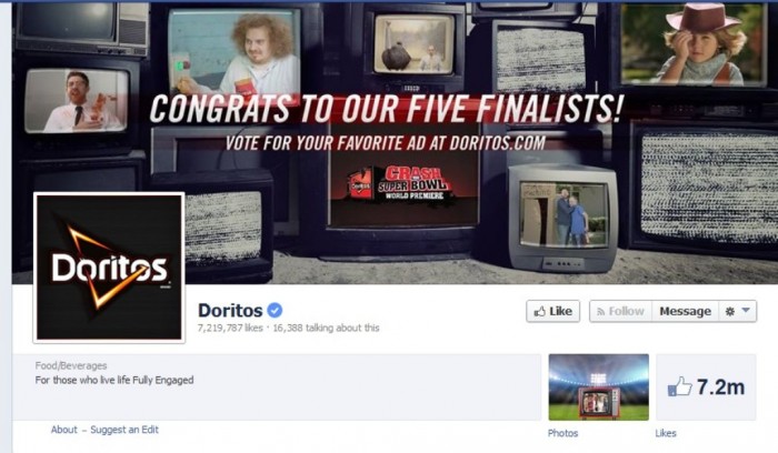 10. Doritos Its page on Facebook has about 7.219.787 fans.
