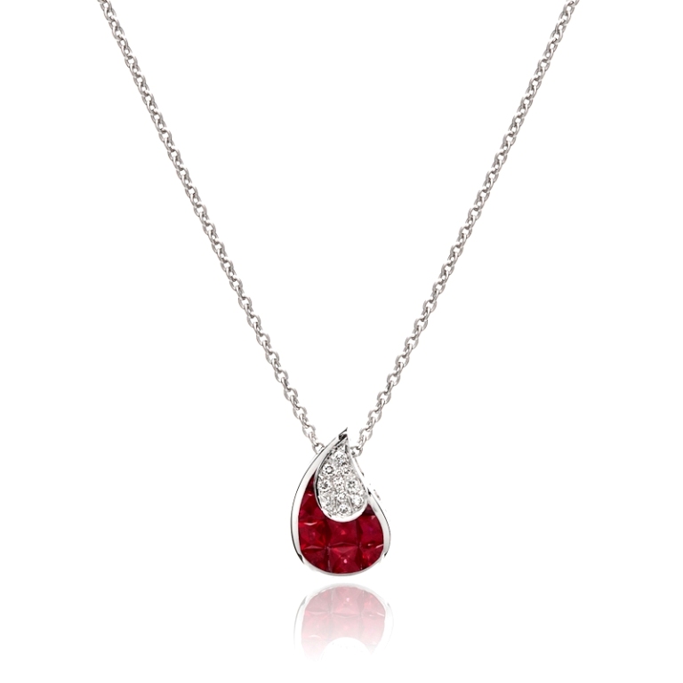 50 Unique Diamond Necklaces & Pendants 21 Ruby-and-Diamond-Pendant-245-100091
