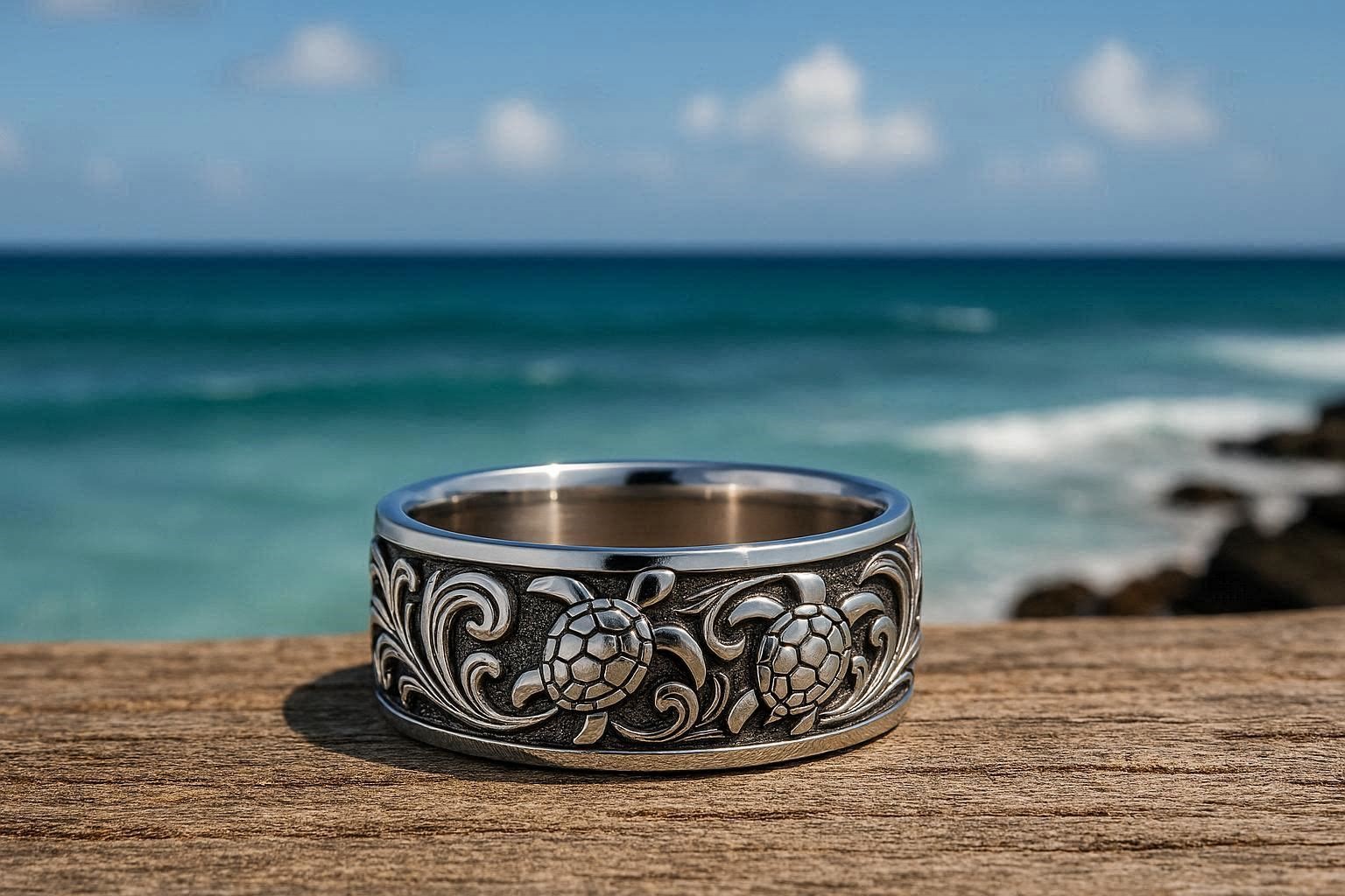 Top 19 Gorgeous Hawaiian Wedding Rings and Bands 9 Sea Turtle Honu Wedding Ring Top 19 Gorgeous Hawaiian Wedding Rings and Bands - 9 Hawaiian wedding rings and bands