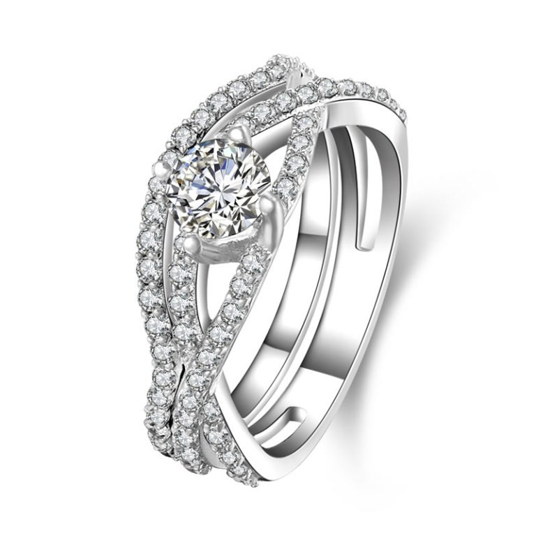 Sterling-Silver-Round-Cut-CZ-Pave-Bridal-Engagement-Wedding-Halo-Ring-Set