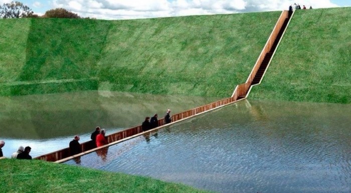 Have You Ever Seen Breathtaking & Weird Bridges Like These Before? 54 The-Moses-Bridge-is-a-sunken-pedestrian-bridge-in-the-Netherlands-that-parts-moat-waters-like-Moses-2