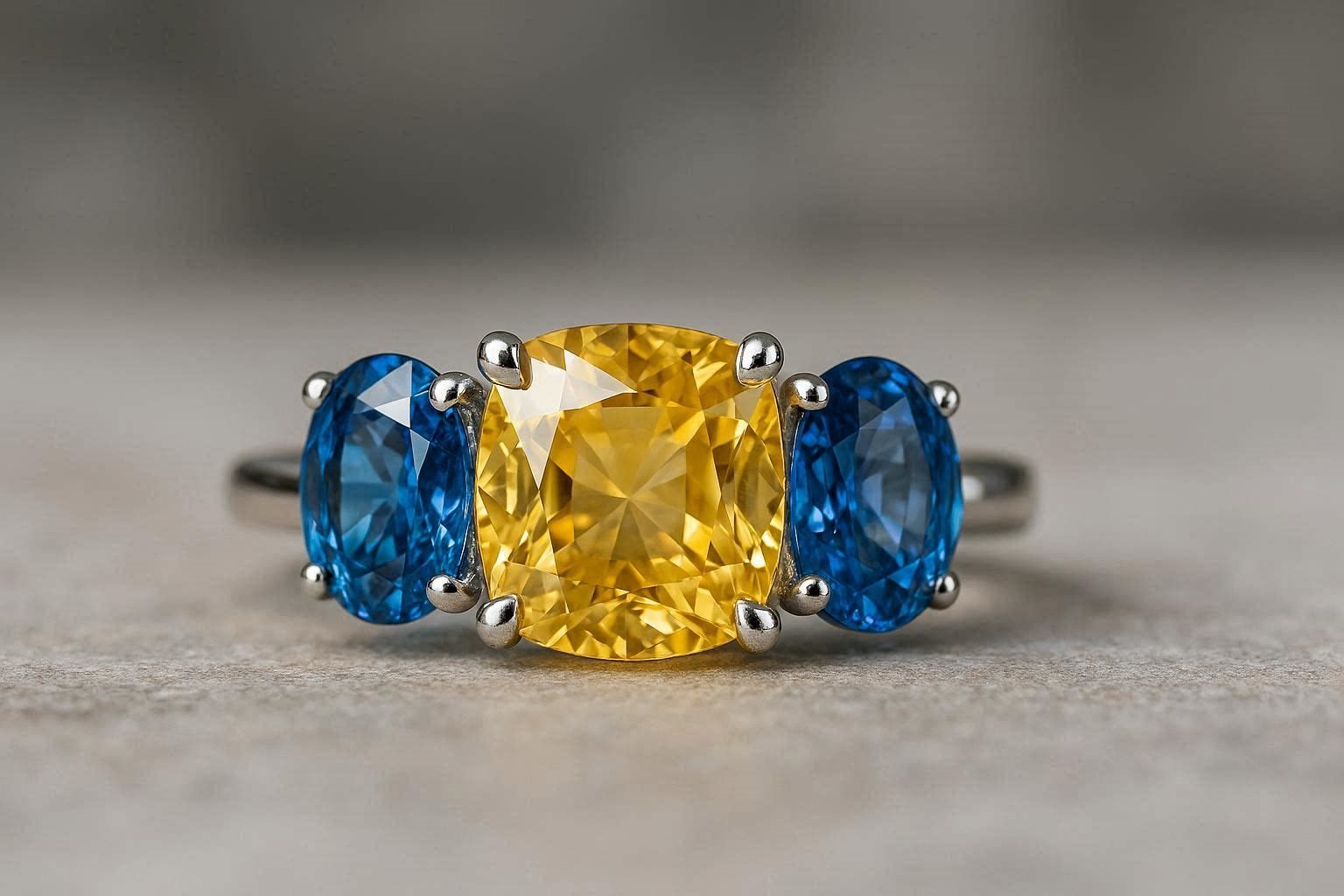 20 Unique and Unusual Wedding Rings 14 Three Stone Colored Gemstone Ring 20 Unique and Unusual Wedding Rings - 14 unusual wedding rings