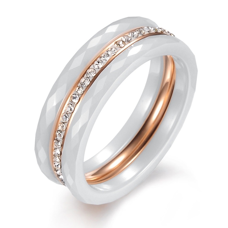 60 Unbelievable Ceramic Wedding Bands for Him & Her 46 Titanium-Steel-font-b-White-b-font-font-b-Ceramic-b-font-Shinning-Crystal-Drill-Interlacing