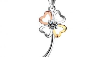 Valentine s Day Gift 31 points synthetic diamond pendant lucky clover tri color gold necklace pendants 50 Unique Diamond Necklaces & Pendants - 5