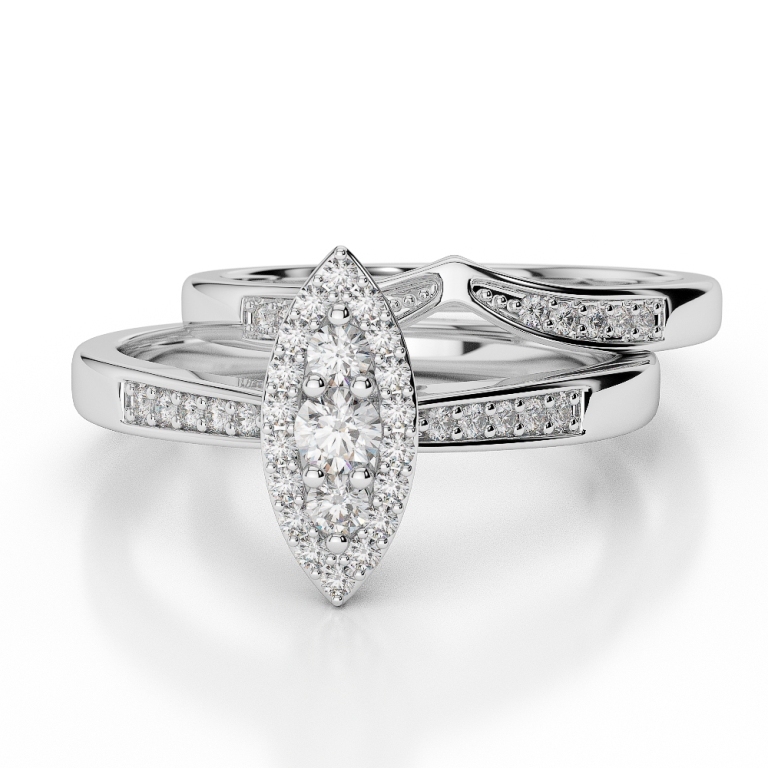 WGold_Diamond_Ring_1050_3 35 Dazzling & Catchy Bridal Wedding Ring Sets