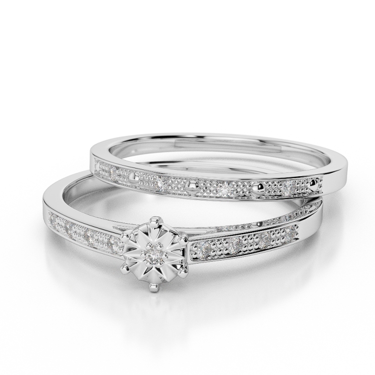 WGold_Diamond_Ring_1056_3 35 Dazzling & Catchy Bridal Wedding Ring Sets