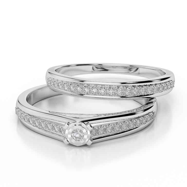 WGold_Diamond_Ring_1059_3 35 Dazzling & Catchy Bridal Wedding Ring Sets