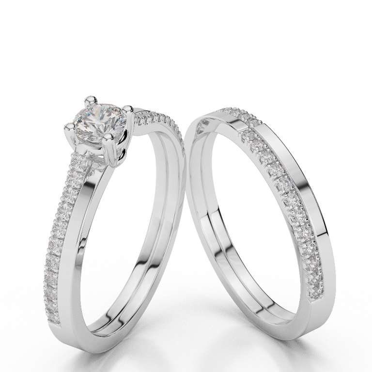 WGold_Diamond_Ring_1060_2 35 Dazzling & Catchy Bridal Wedding Ring Sets