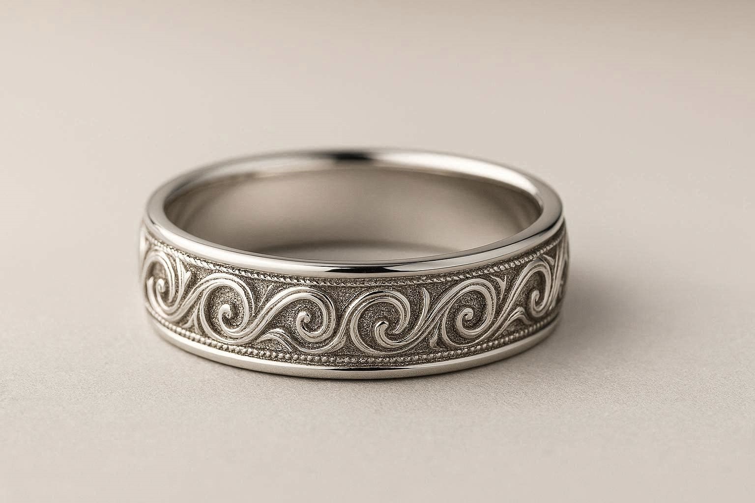 Top 19 Gorgeous Hawaiian Wedding Rings and Bands 16 White Gold Scroll Wedding Band Top 19 Gorgeous Hawaiian Wedding Rings and Bands - 16 Hawaiian wedding rings and bands