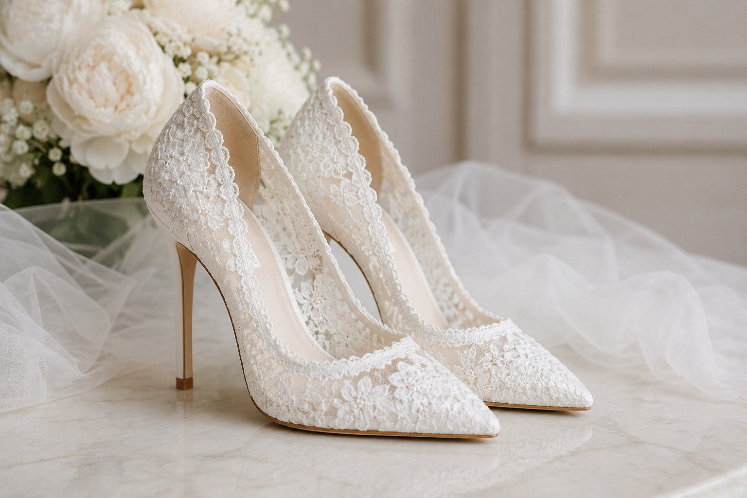 A Breathtaking Collection of White Bridal Shoes for Your Wedding Day 6 White Lace Bridal Heels A Breathtaking Collection of White Bridal Shoes for Your Wedding Day - 6 bridal shoes