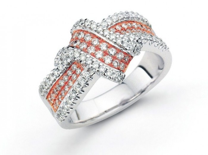 White-and-Rose-Gold-Engagement-Rings Top 70 Dazzling & Breathtaking Rose Gold Engagement Rings